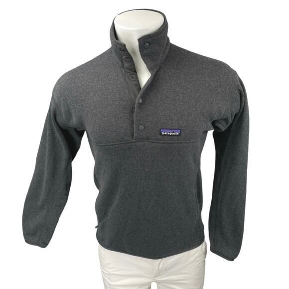 Patagonia Marsupial Men's Black Snap-T Long Sleeve Fleece Sweatshirt Sweater XS - Picture 1 of 4